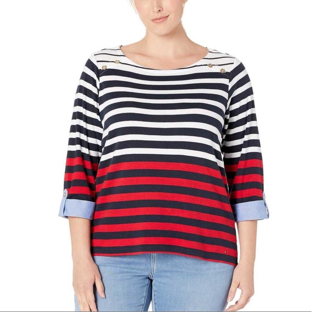 Tommy Hilfiger Sky Captain Stripe Ainsley Tee 2X